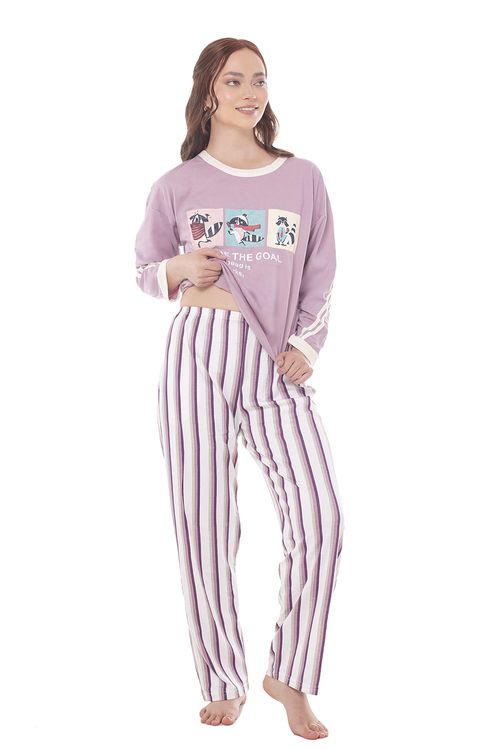 CONJUNTO DE PIJAMA LARGA COLORES SURTIDOS