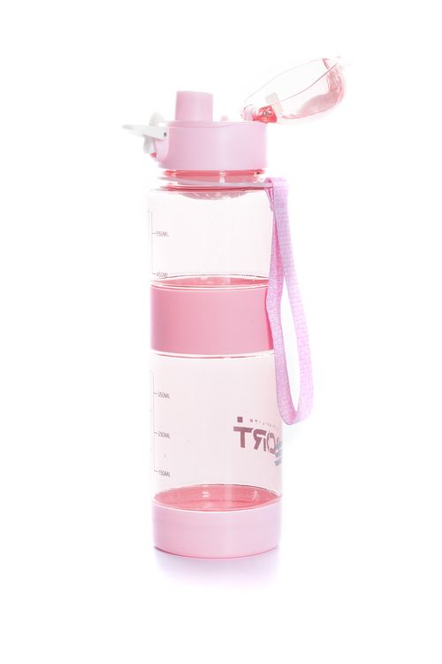 BOTELLA PLASTICA 600ML ROSADO CLARO