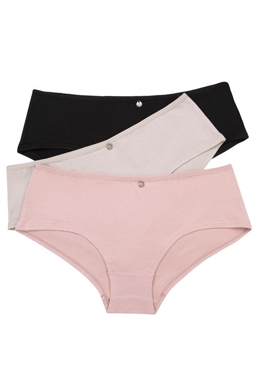 PAQUETE X3 PANTY HIPSTER SUAVE EN ALGODÓN