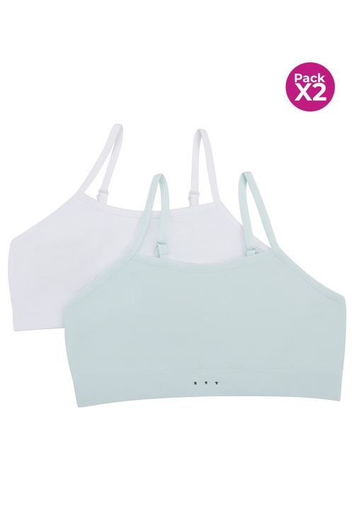 Paquete x2 top para niña con tecnología sin costuras