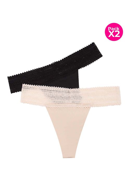 Paquete x2 brasilera con encaje en corte láser y termofusionado