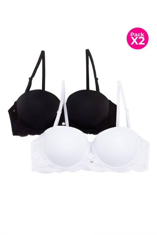 Brasier en microfibra paquete x2
