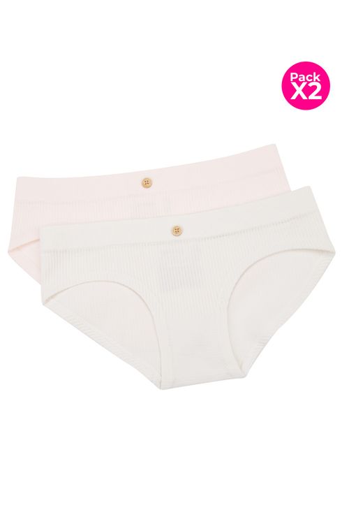 Panty hipster para niñas x2 unidades tipo seamless