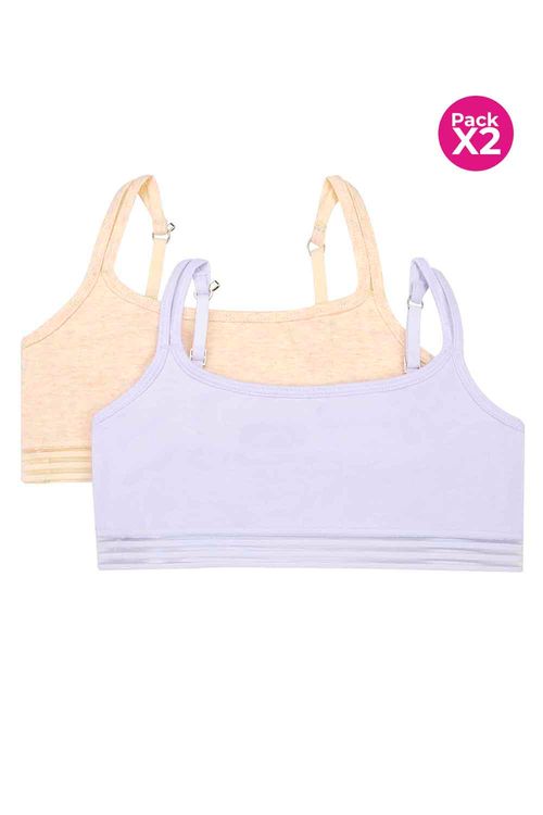 Top en algodón para niña paquete x2