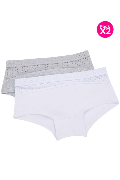 Panty hipster en algodón paquete x2