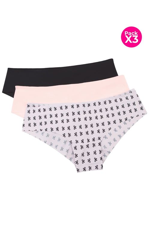 Panty hipster invisible paquete x3