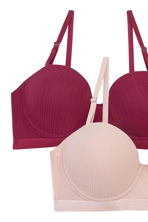 Brasier paquete x2 en microfibra con realce natural