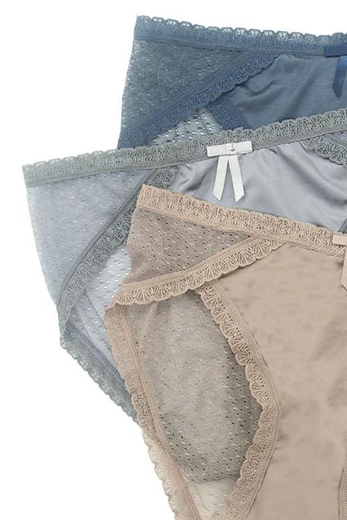 Panty en satín tipo hipster paquete x3