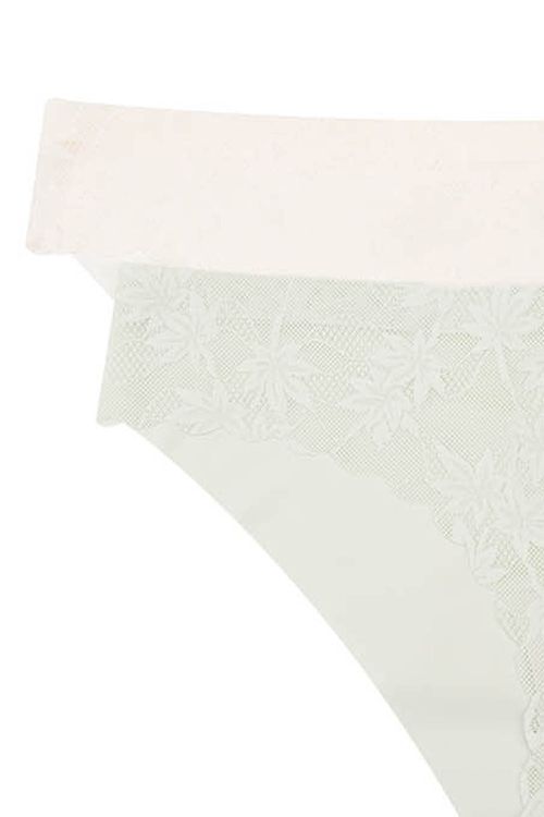 Panty hipster en encaje y microfibra paquete x2