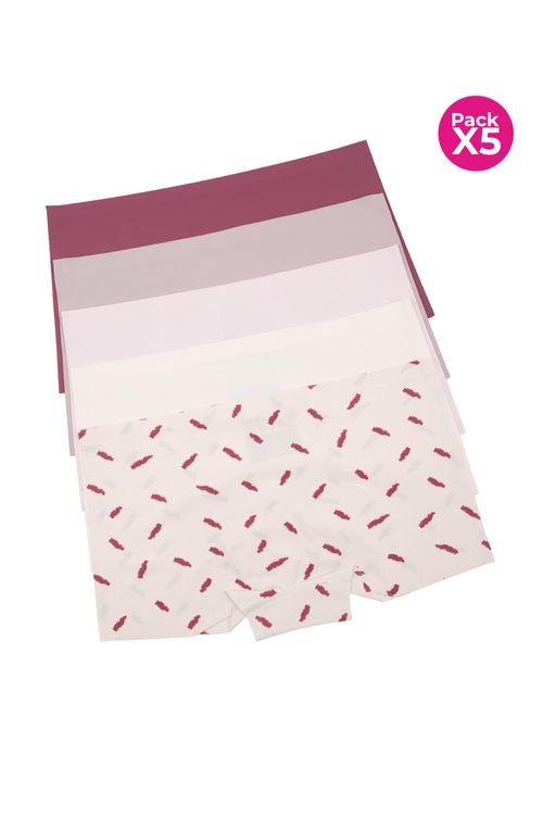 Panty bóxer en microfibra paquete x5