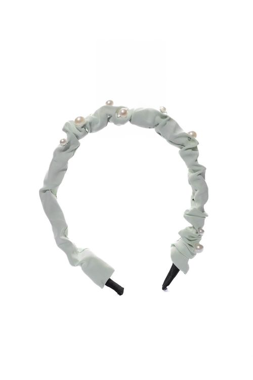Diadema con perlas + moña