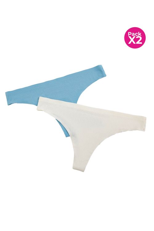 Panty tipo brasilera en microfibra con textura paquete x2