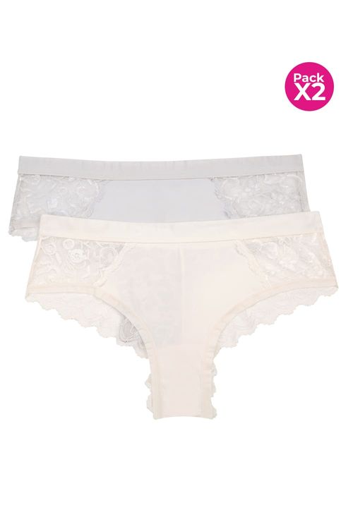 Panty paquete x2 hipster en microfibra