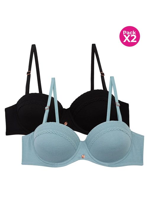 Brasier strapless paquete x2 en algodón