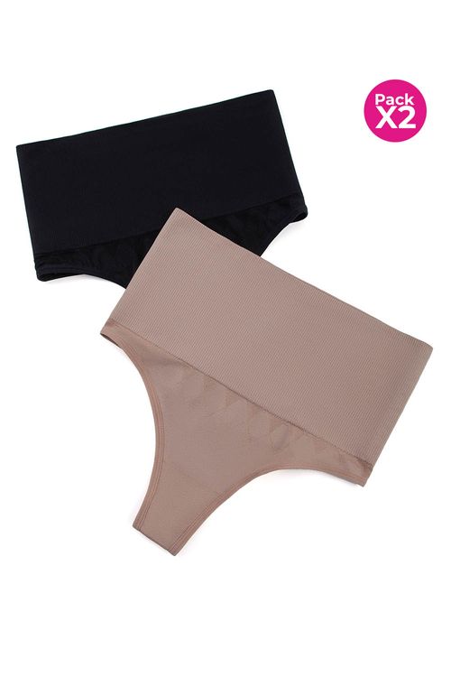 Panty control tipo brasilera paquete x2 seamless