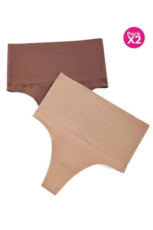 Panty control tipo brasilera paquete x2 seamless