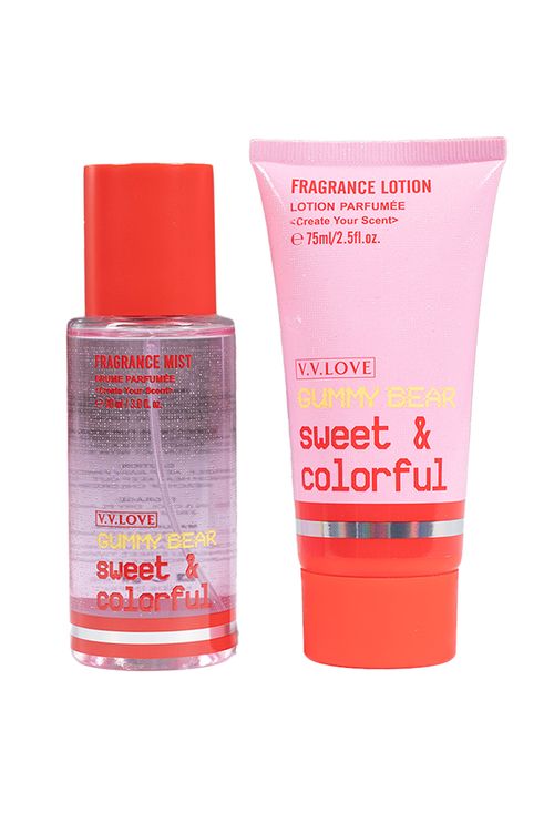 Set crema corporal 75ml + splash 90ml gummy bear sweet and colorful