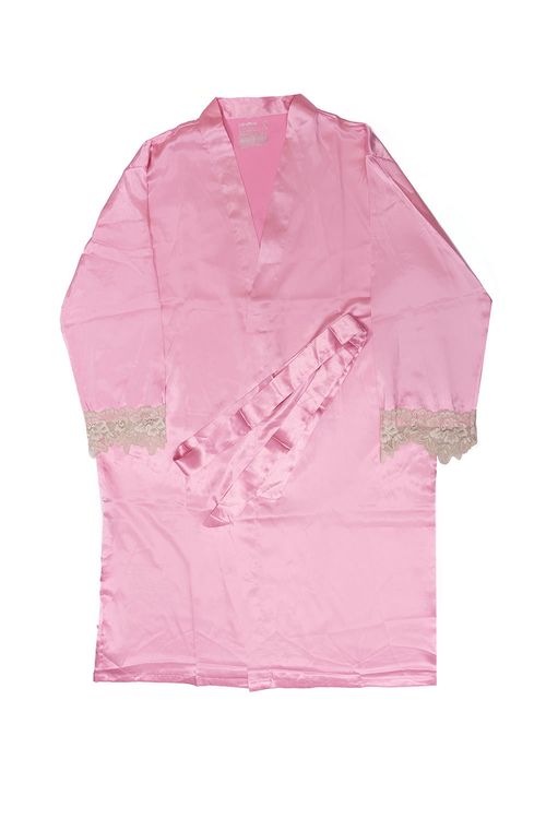 Conjunto bata y batola manga larga en satin