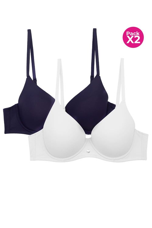 Brasier paquete x2 en microfibra copa 3/4