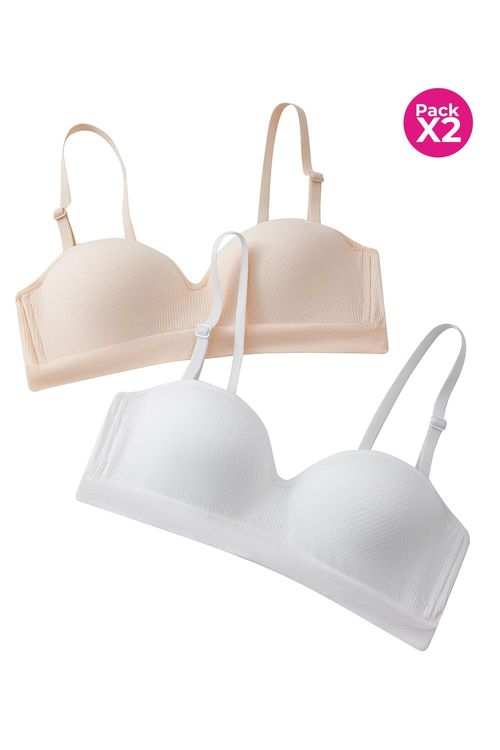 Brasier tipo strapless para adolecentes paquete x2