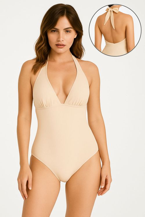 Vestido de baño enterizo con textura