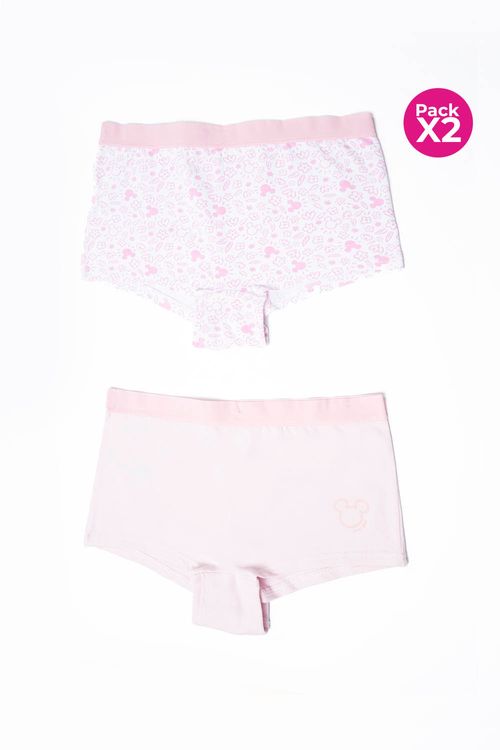 Boxer en algodón para niña coleccion Minnie paquete x2