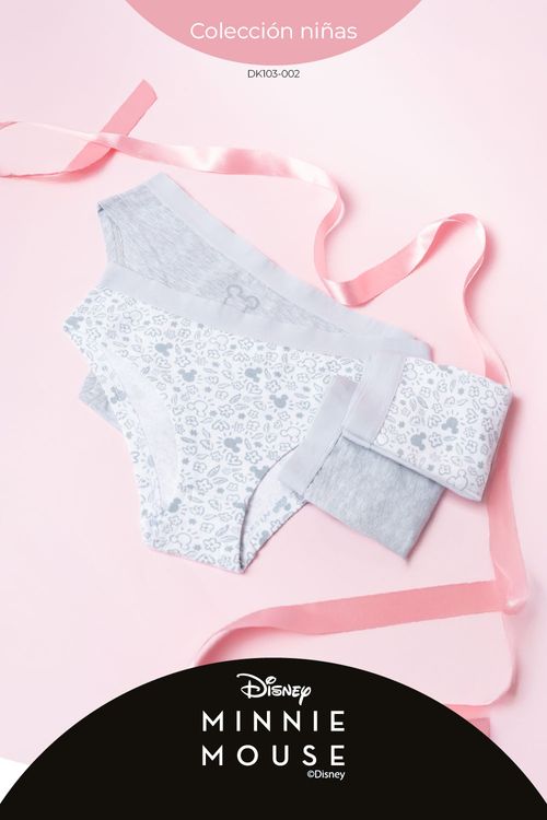 Hipster en algodón para niña coleccion Minnie paquete x2