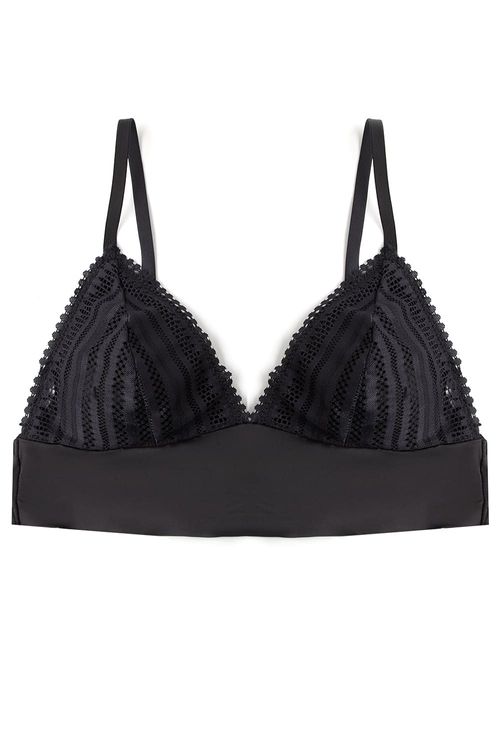 Brasier copa triangular microfibra y encaje