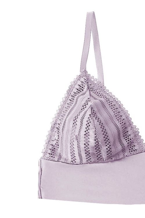 Brasier copa triangular microfibra y encaje