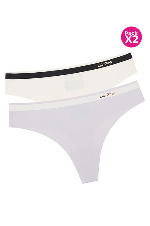 Panty paq x2 invisible microfibra brasilera