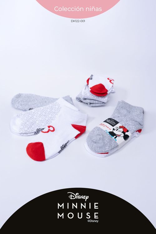 Paquetería x3 medias tipo tobillera algodón niñas disney