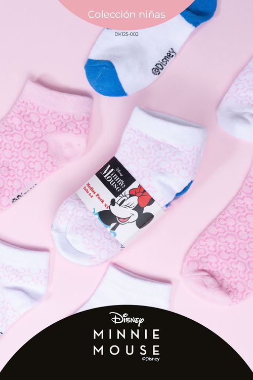 Paquetería x3 medias tipo talonera algodón niñas disney