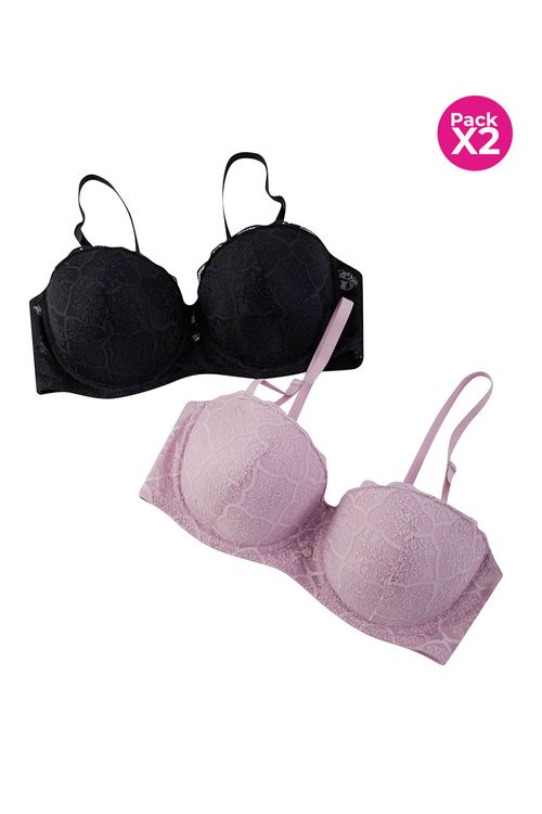 Brasier strapless paquete x2 en encaje