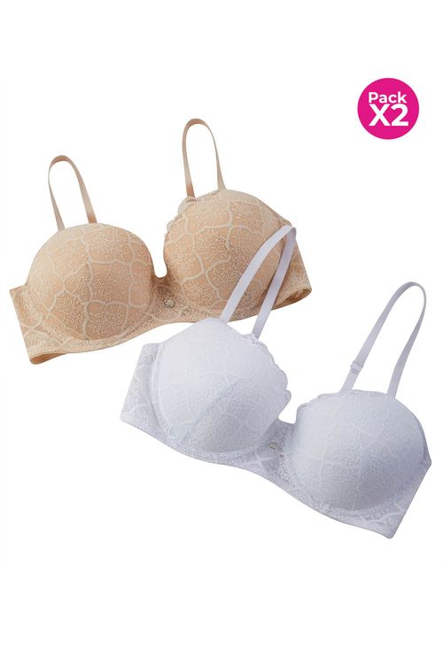 Brasier en encaje 3/4 paquete x2