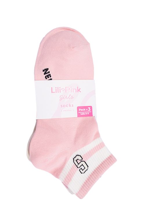Medias x3 en algodón tobillera para mujer