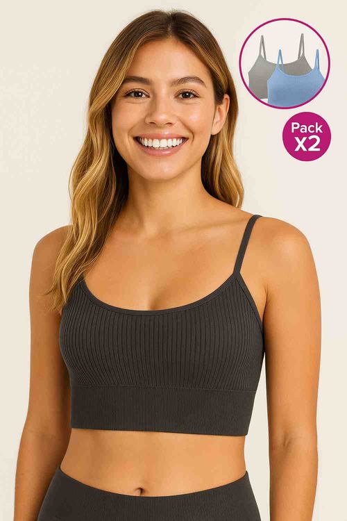 Top con tecnologia seamless y copas x2 unidades