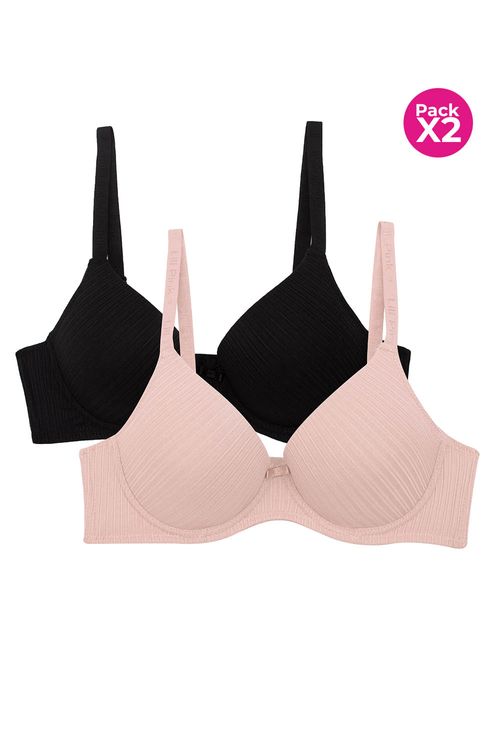Brasier 3/4 paquete x2 con textura acanalada