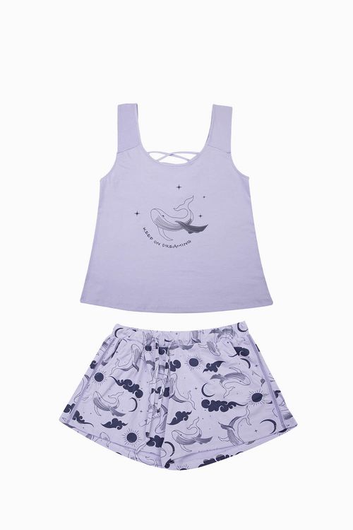 Conjunto pijama elaborada en algodón