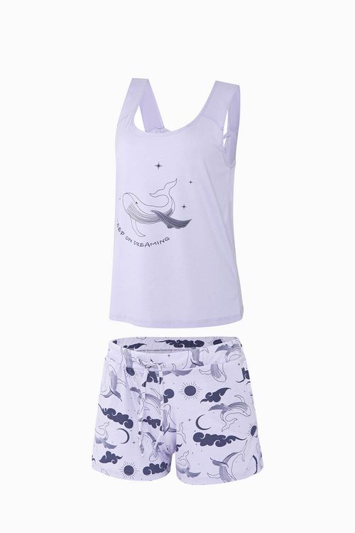Conjunto pijama elaborada en algodón