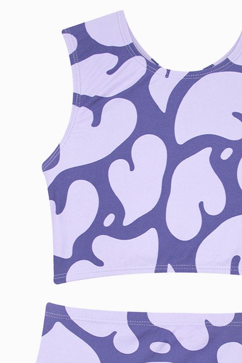 Vestido de baño tipo tankini en microfibra para niña