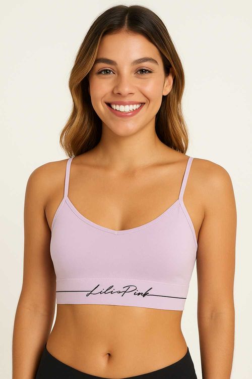 Top con copas seamless y tiras ajustables x2 unidades
