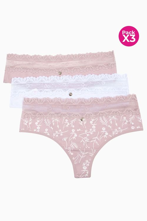 Brasilera confeccionada en algodón paquete x3