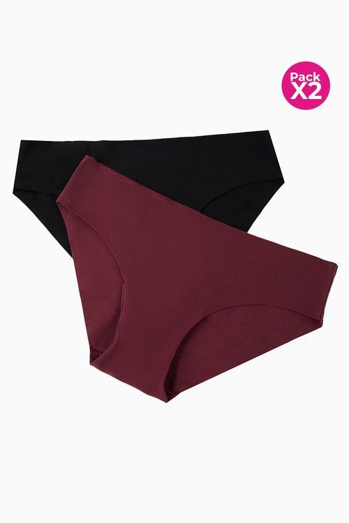 Panty tipo hipster paquete x2 en algodón