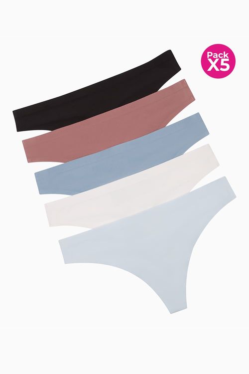 Panty brasilera paquete x5 sin costuras