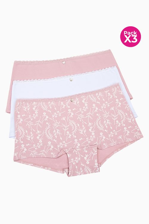 Paquete x3 bóxer en algodón talle medio