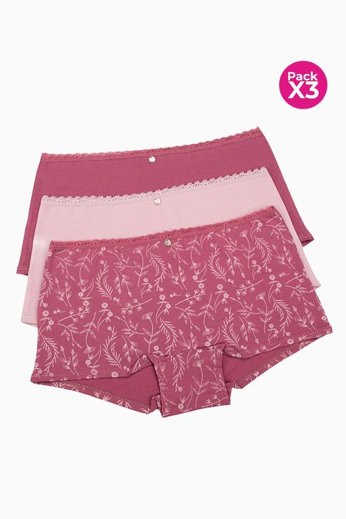 Paquete x3 bóxer en algodón talle medio