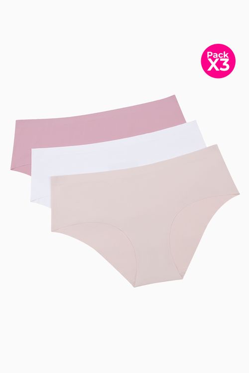 Panty hipster invisible paquete x3