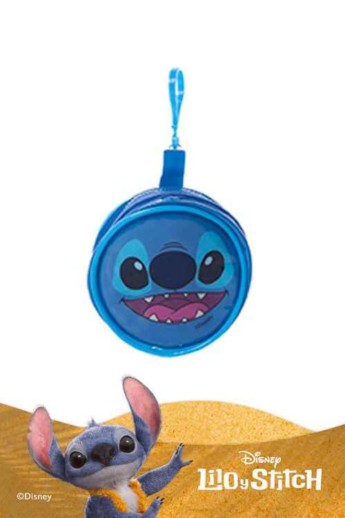 Monedero circular con diseño de stitch