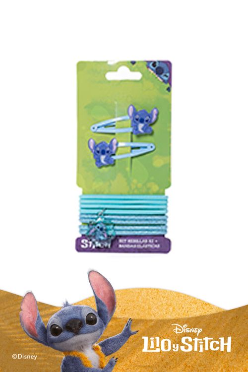 Set de accesorios con diseño de stitch para el cabello