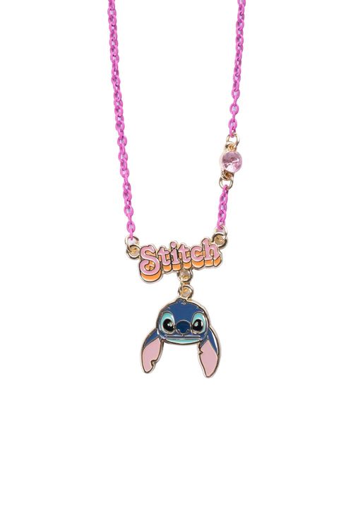 Collar rosado con diseño inspirado en stitch